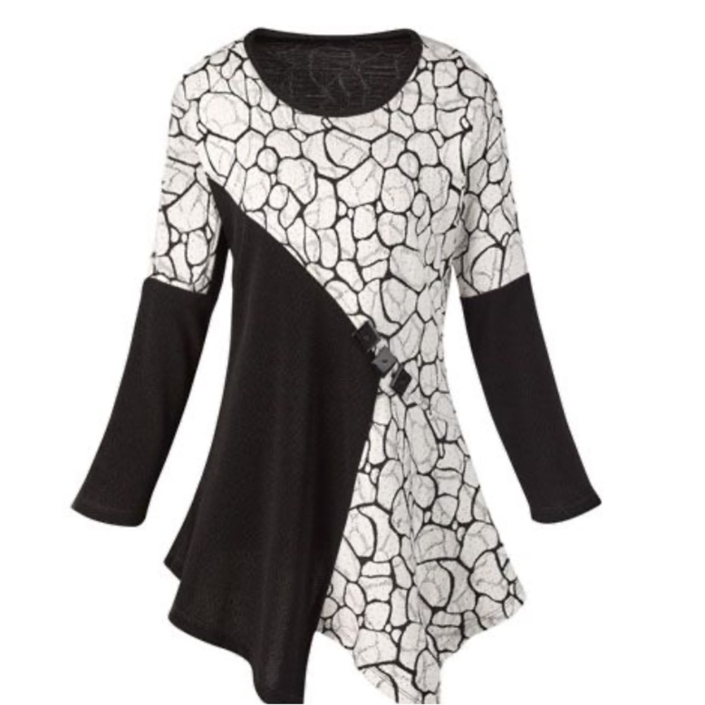 Yushi  size large black and white tunic - Picture 3 of 11